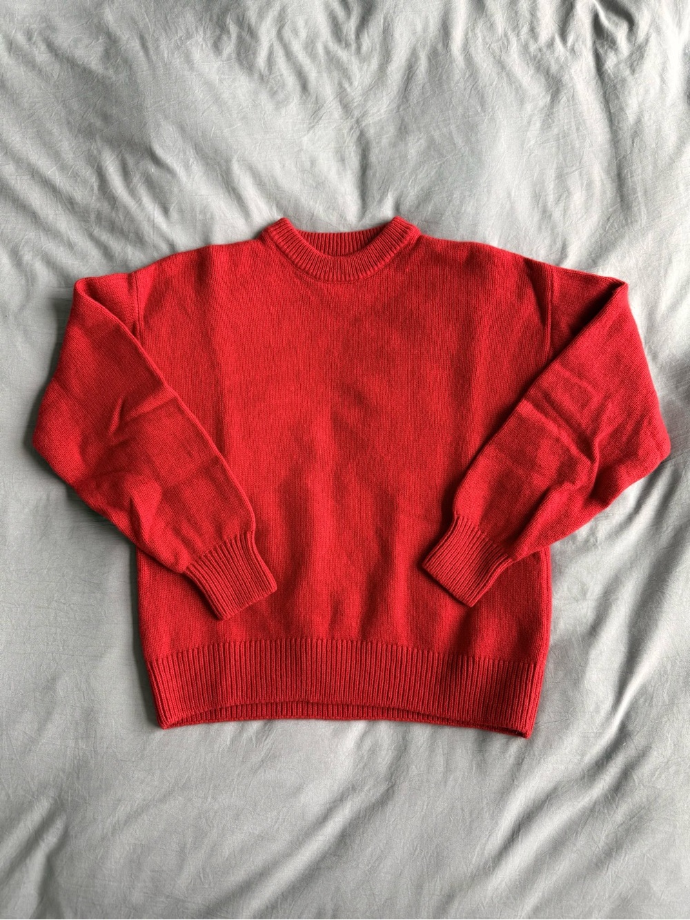 Colorful Standard Oversized Merino Wool Crew Sweater Scarlet Red Size XXS